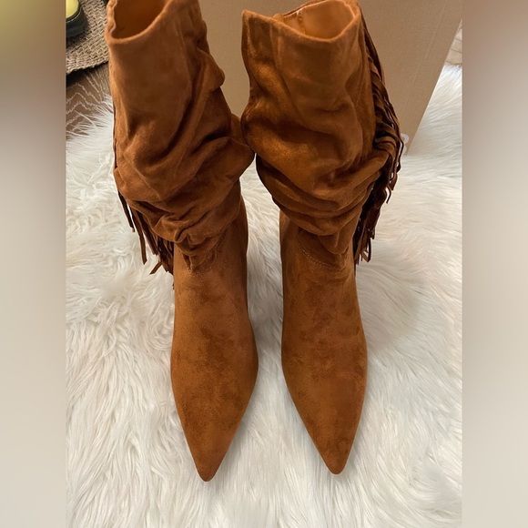 JUSTFAB SANNA Slouchy Boots NIB 7.5 Camel Color - Picture 6 of 11
